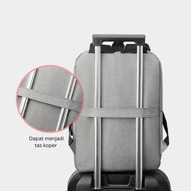 Mainland Tas Ransel Laptop Pria Model Simple Multifungsi Backpack Kerja Kuliah TR210