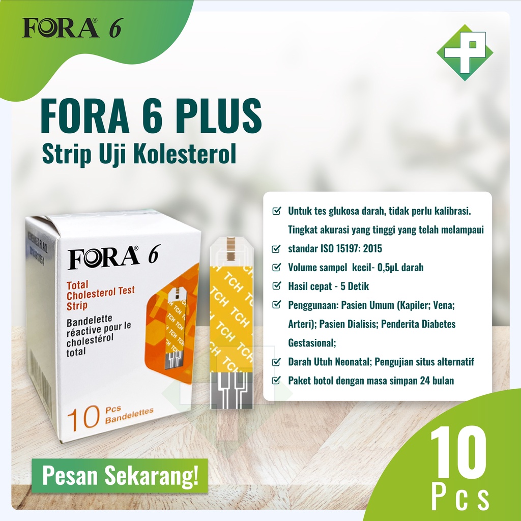 Fora 6 Plus Strip Kolesterol Total / Total Cholestero Strip / isi 10's