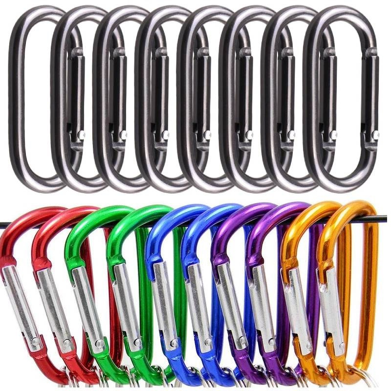 Aluminium Alloy Caribeener Hook Gesper Musim Semi Snap Aluminium Carabeaner Key Clip Gantungan Kunci Klip Untuk Rumah Outdoor Camping Hiking Traveling Ransel Keychain Hook Keychain Clip