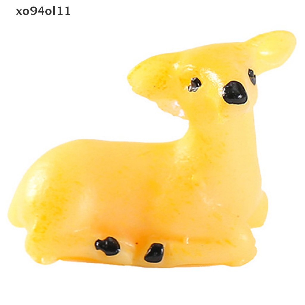 Xo Patung Rusa Mini Model Hewan Pemandangan Mikro Dekorasi Rumah Miniatur OL