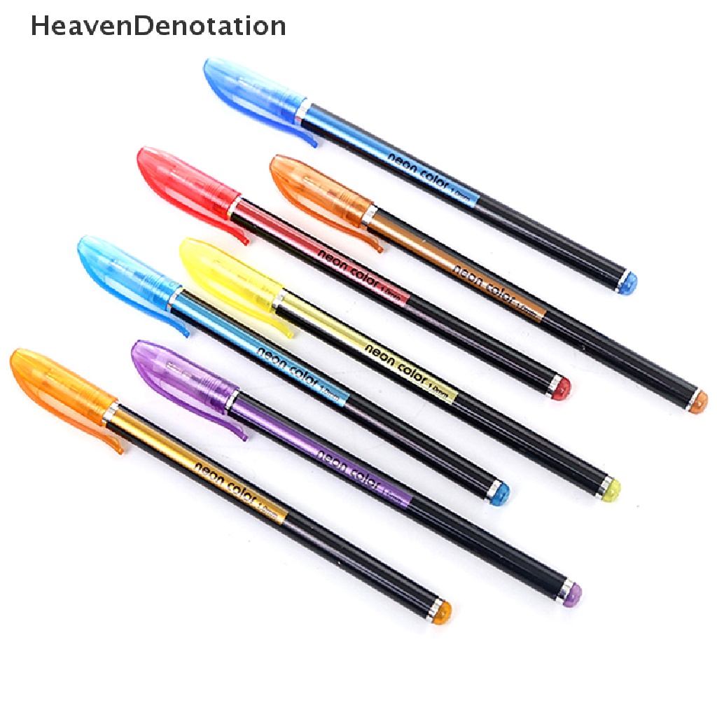 [HeavenDenotation] 12 /18 /24 /36/48Pcs Warna Glitter Sketsa Gambar Color Pen Marker Gel Pen Set Isi Ulang Rollerball Pastel Penanda Neon Alat Tulis Kantor Sekolah HDV