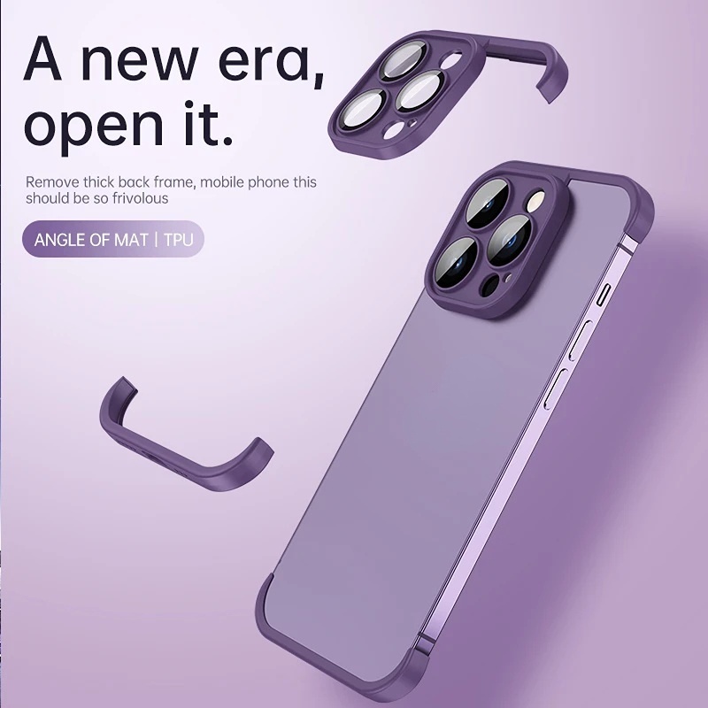 [Perlindungan baru] Ultra-Tipis shell Dengan Perlindungan Lensa Untuk iphone 14pro Max13 12 Pro Max bare corner silicon pad 13 Pro Max Ponsel drop protection case