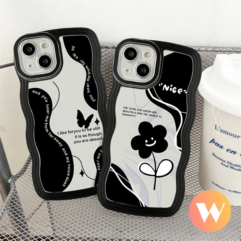 Case Kupu-Kupu Vintage Kompatibel Untuk Samsung A04 A13 A03s A22 A30s A04s A53 A52 A51 A50 A20 A50s A31 M32 A12 A21s A33 A02s A04E M22 A11 A32 A52s A23 Retro Bunga Bergelombang Penutup Tepi