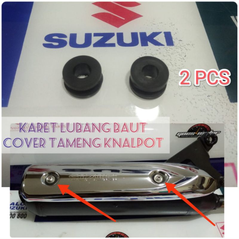 karet lubang cover tameng knalpot SPIN 125/SKYWAVE/HAYATE/ NEX 110 /SHOGUN125 isi 2pcs