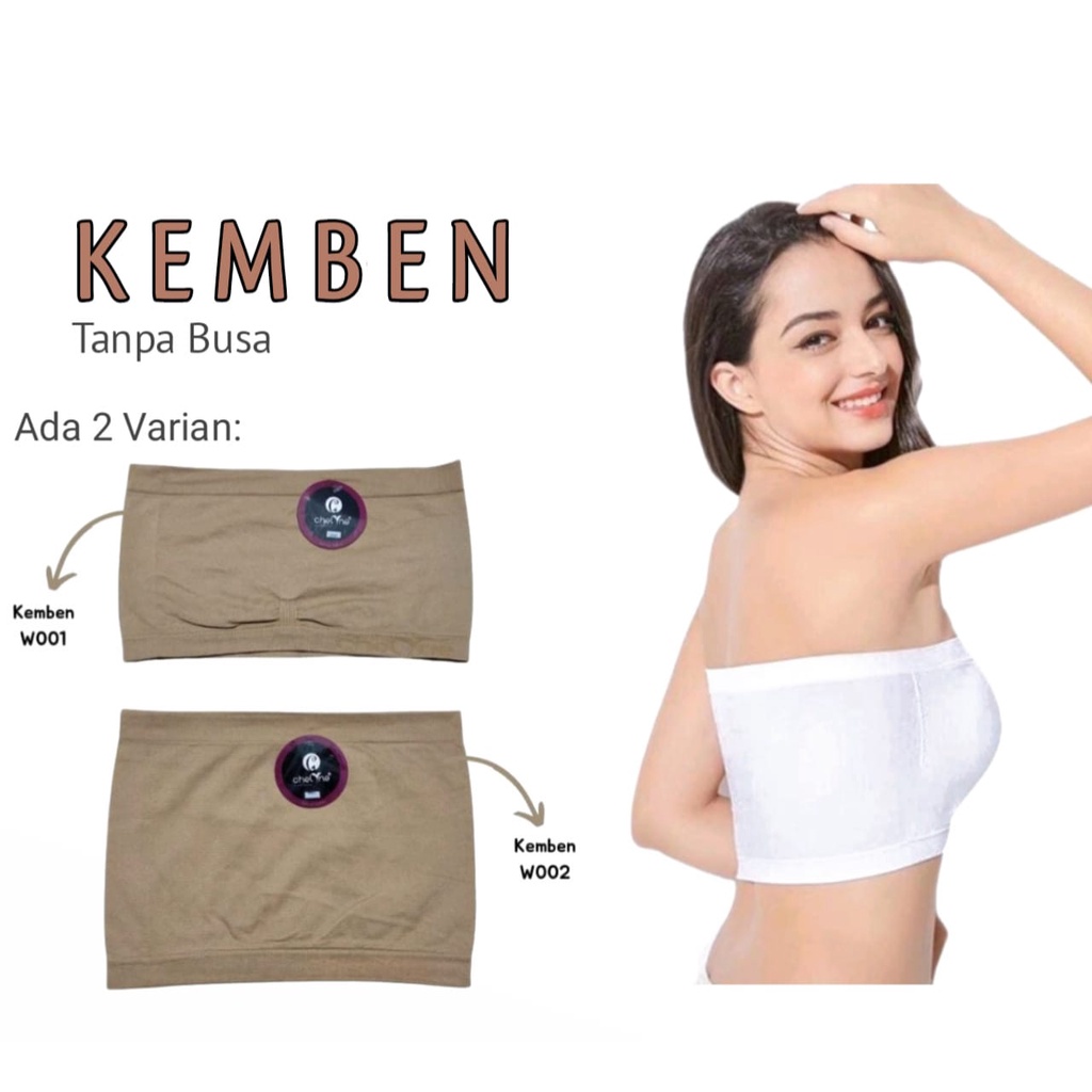 Chelyne Kemben Daleman Tanpa Busa W001 / W002 Bahan Seamless Rajut