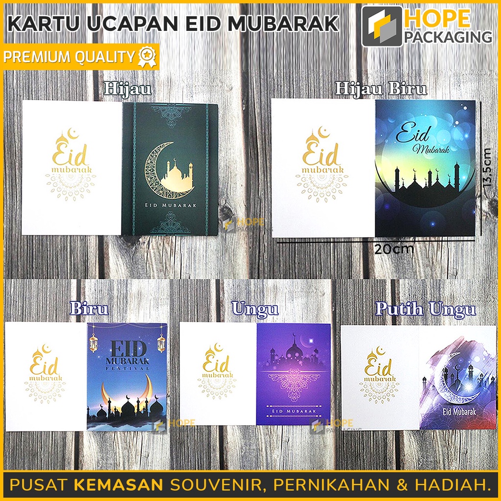 

[Harga / 5 Pcs] Kartu Ucapan Eid Mubarak Size : 20x13.5cm/ Gift Card Lebaran Idul Fitri/ Hangtag Idul Fitri/ Gift Tag