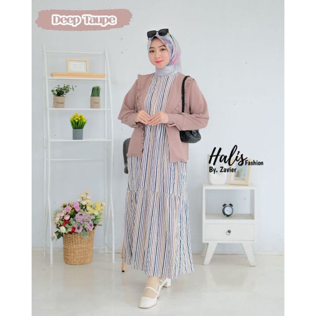 GAMIS/DRESS ROMPI OUTER TERPISAH SALUR by HALIS FASHIONS ORIGINAL BRAND