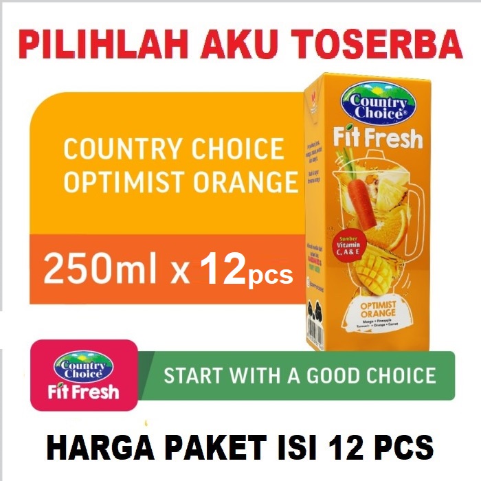 Country Choice Fit Fresh OPTIMIST ORANGE 250 ml - ( HARGA 12 pcs )