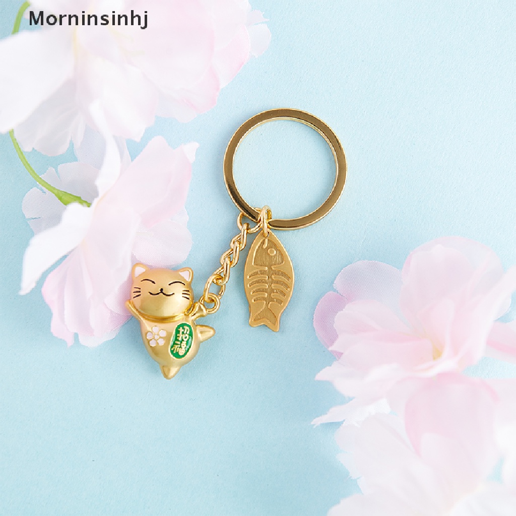 Mornin Jepang Lucky Cat Keychain Kawaii Pernak Pernik Aksesori Tas Mobil Liontin Keychain Hadiah id