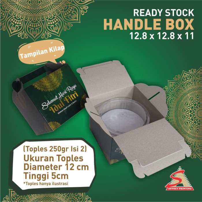 

12.8x12.8 x11 Hampers Lebaran/Box idul Fitri/Kue kering 250gr isi 2