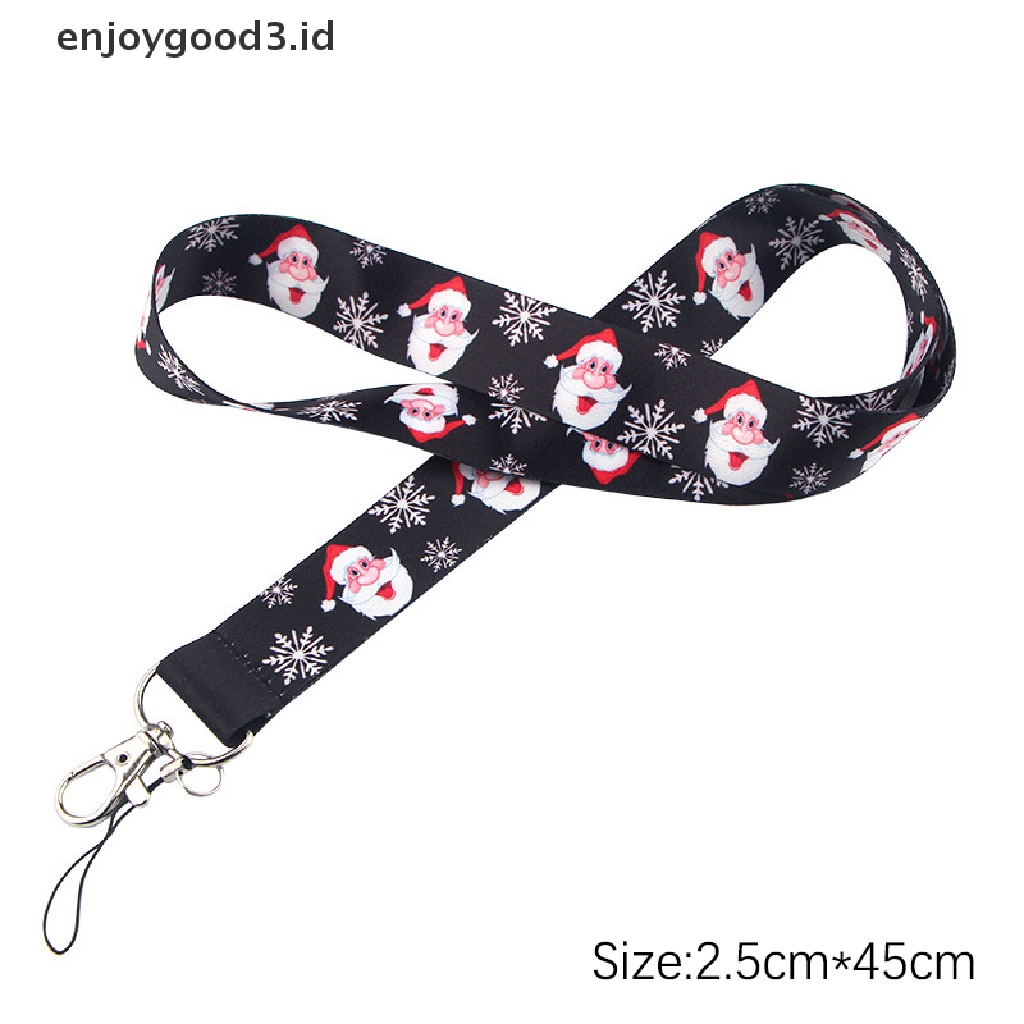 【 Rready Stock 】 Christmas Lanyards Keychain Neck Strap Phone Buttons ID Card Holder Lanyard For Keys DIY Hanging Rope Lanyard Card Protection Cover （ ID ）