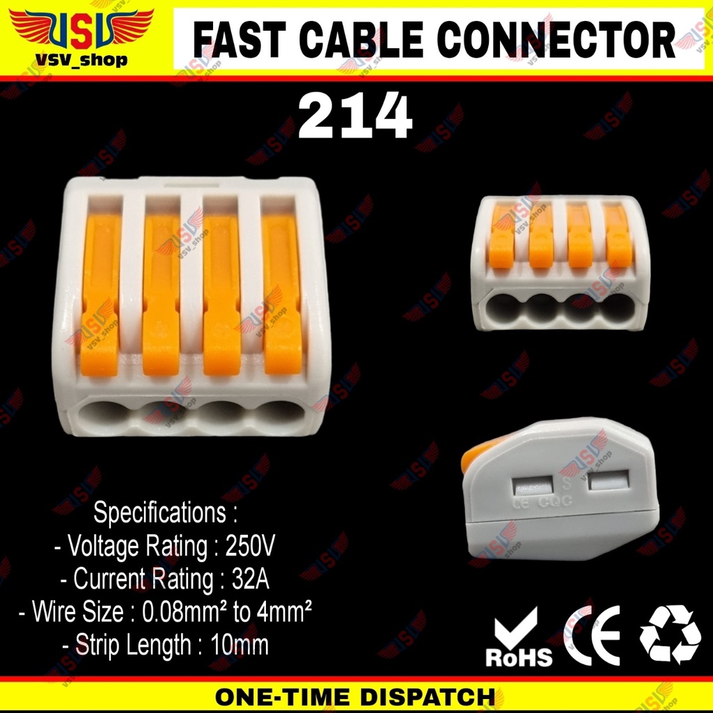 Konektor Kabel Listrik Penyambung Kabel Wago Quick Cable Connector Terminal Block Listrik