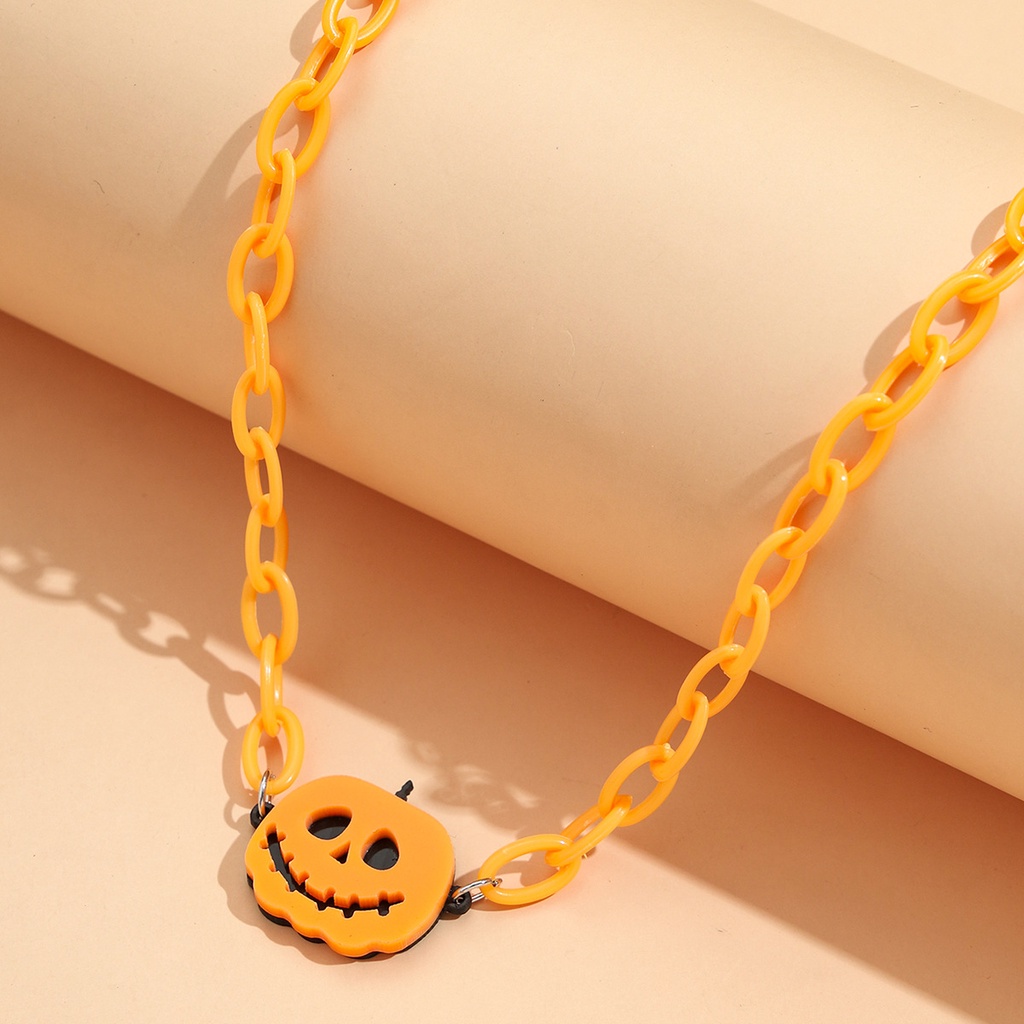 Kepribadian Yang Indah Labu Hantu Liontin Resin Rantai Kalung Halloween Halloween Halloween Festival Liontin Kecil