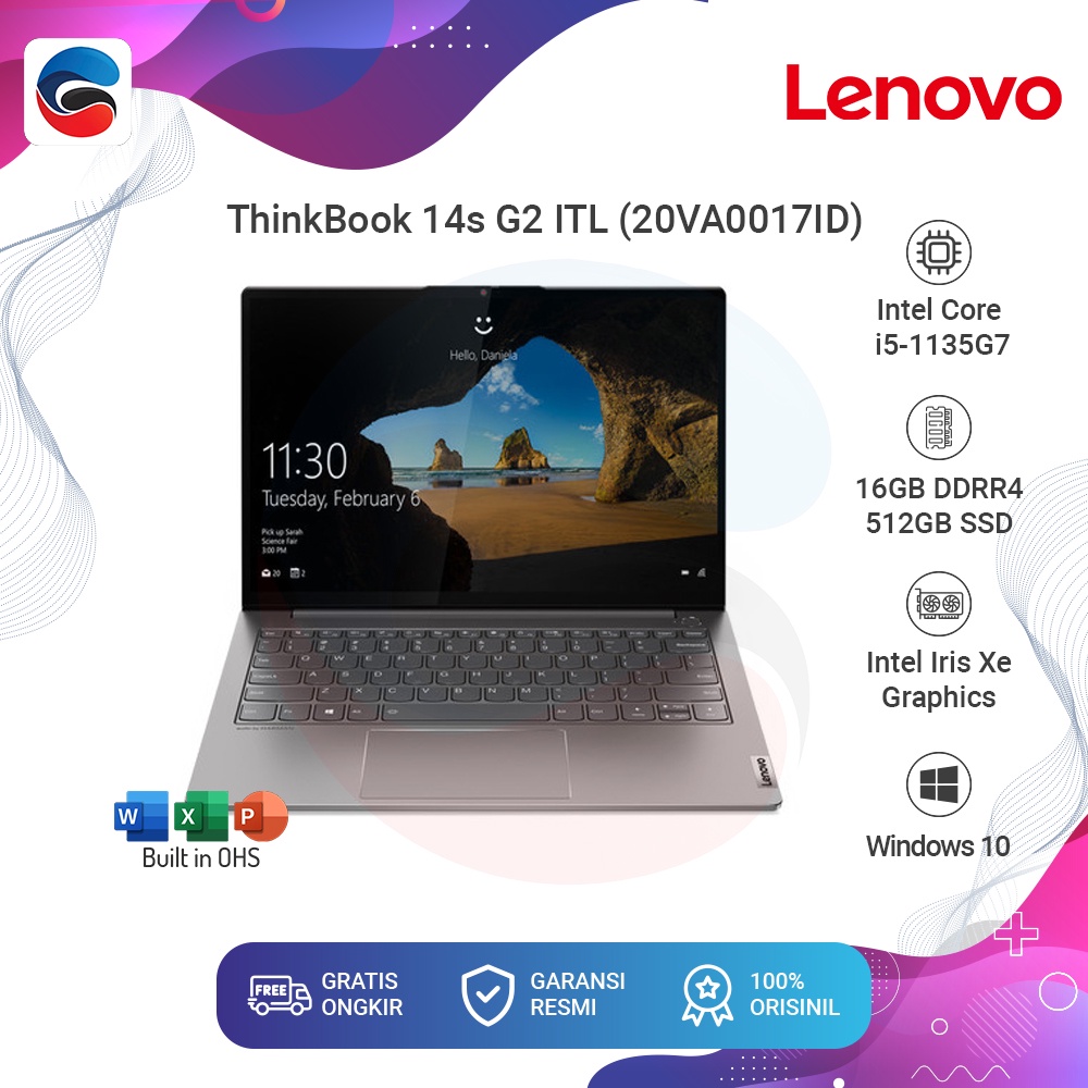 LENOVO Laptop Thinkbook 14s G2 / Intel Core i5 1135G7 16GB 512GB SSD [20VA0017ID]