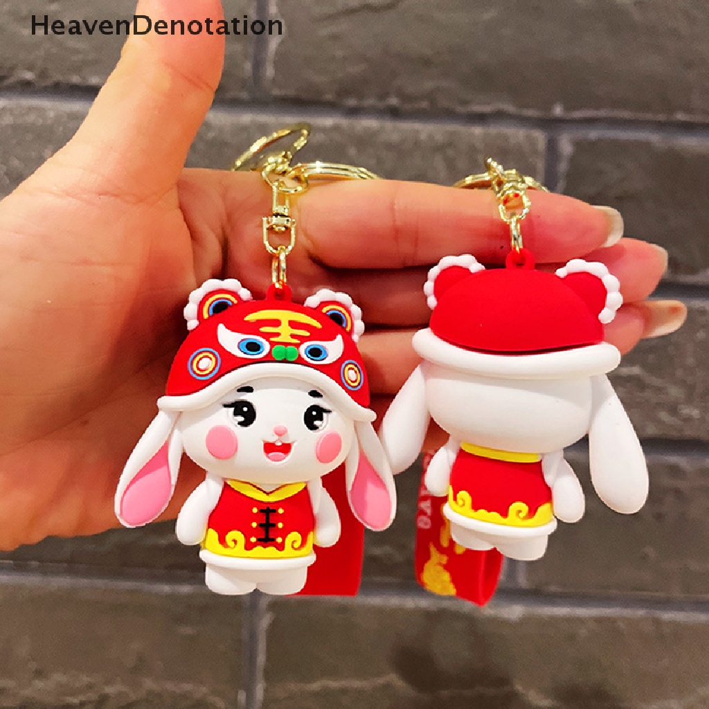 [HeavenDenotation] Kartun Tang Gaya Kelinci Hewan Boneka Gantungan Kunci Perempuan Lucu Tang Gaya Kelinci fashion Pasangan Kunci Rantai Tas Liontin Hadiah HDV