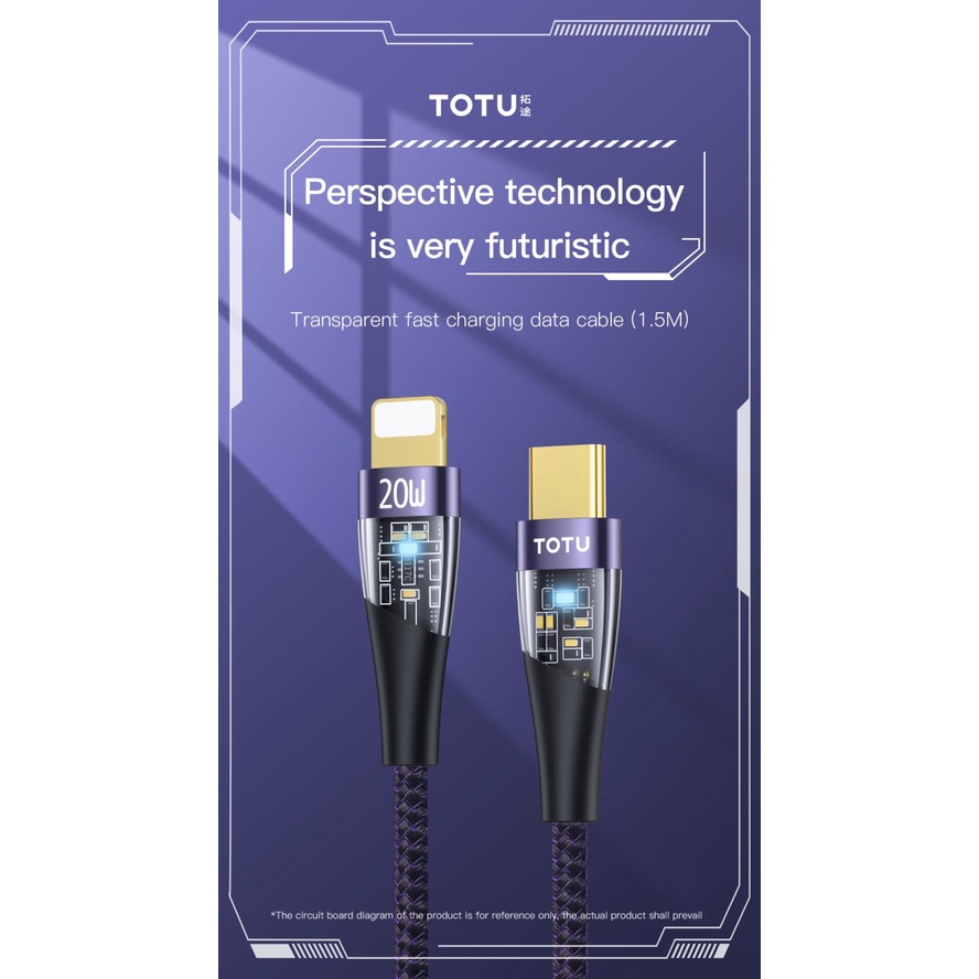 Kabel Data iPhone TOTU 20W PD Type-C to iPhone Lightning 1.5M MING