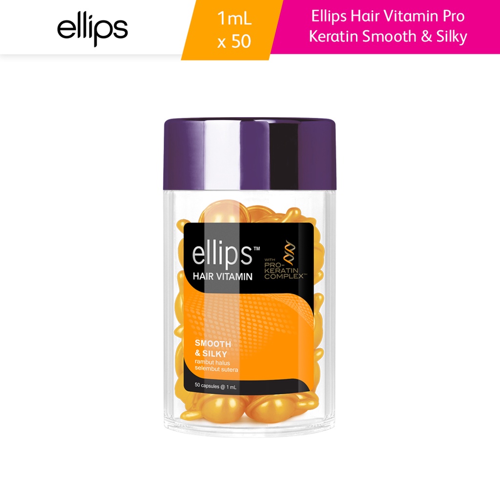 Ellips Hair Vitamin Pro Keratin Smooth &amp; Silky Jar 50 Butir