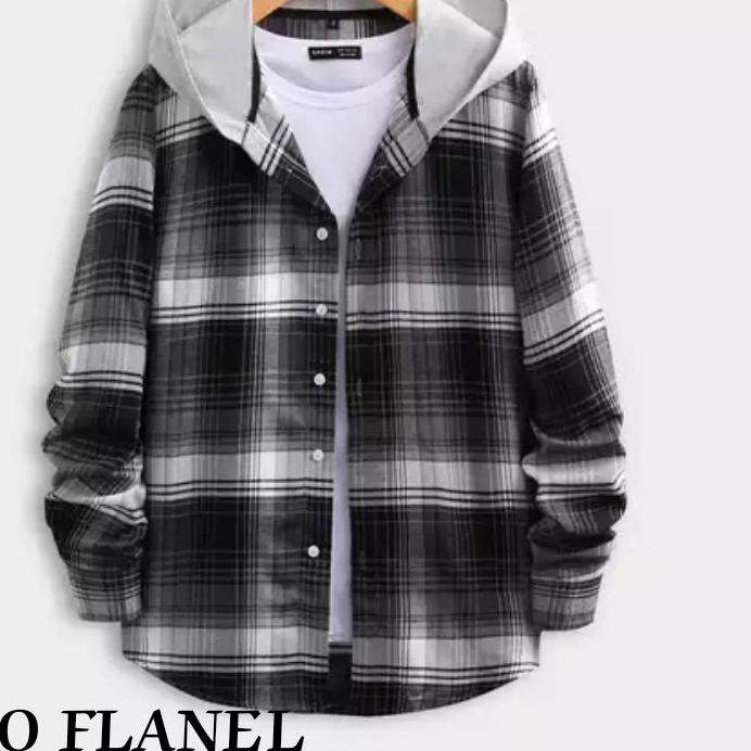 ➾ KEMEJA FLANEL HOODIE PANJANG - KEMEJA HOODIE PREMIUM PANJANG PRIA - HOODIE KEMEJA BERTUDUNG FLANEL