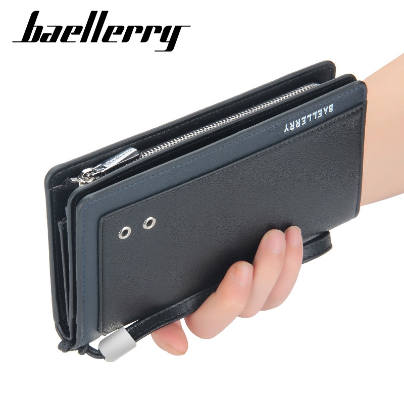 DOMPET PANJANG WANITA IMPORT BAELLERRY ORIGINAL KULIT HITAM HACATI WA646B5 BESAR PREMIUM BRANDED KOREA KARTU UANG KOIN RESLETING TALI PENDEK BATAM FASHION CEWEK MURAH SIMPLE