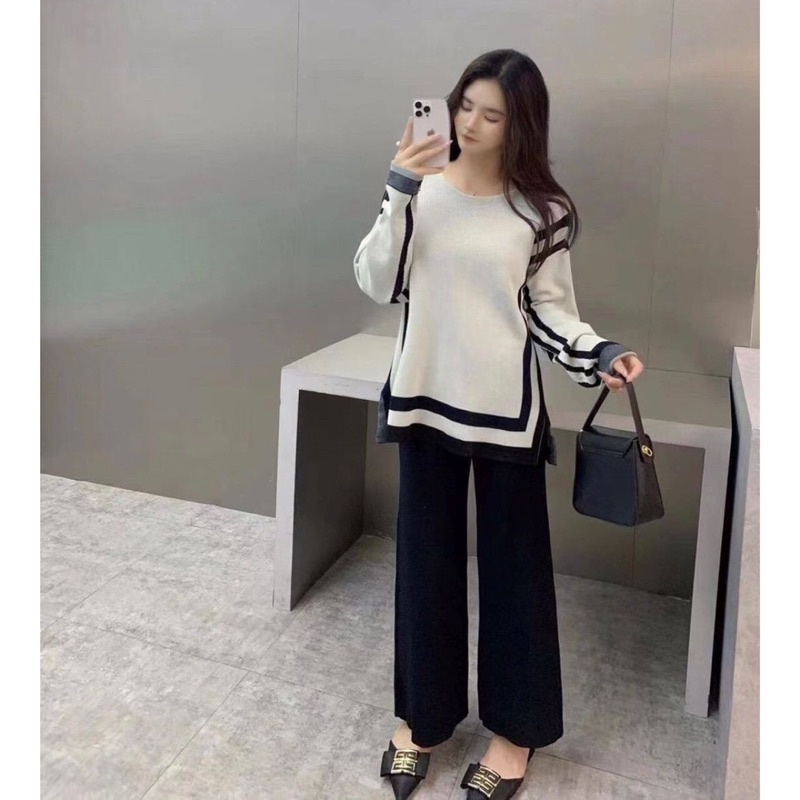 Set Knit Kinan Set init Salur Set blouse + pants