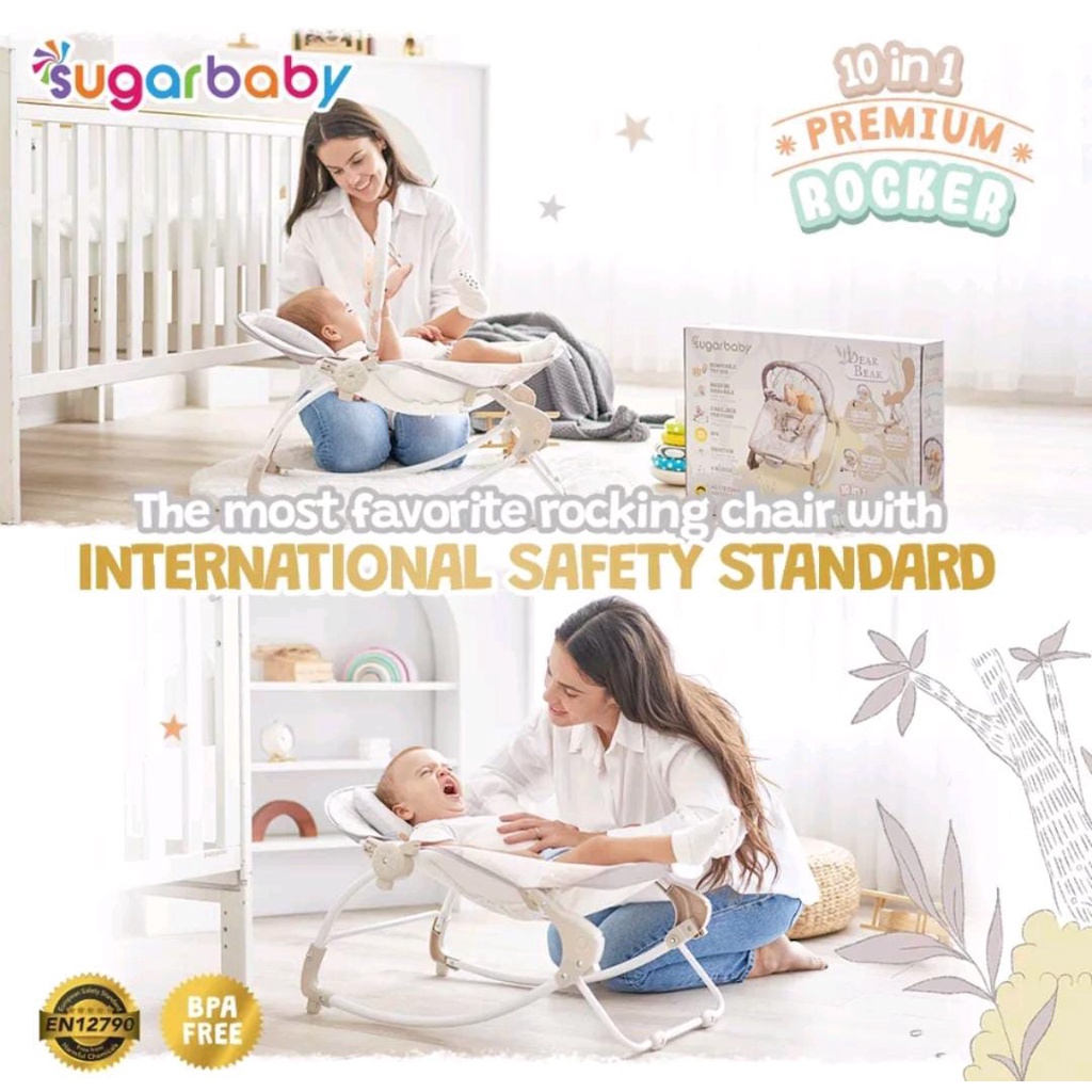 SUGARBABY 10IN1 PREMIUM ROCKER / AYUNAN BAYI / BOUNCER BAYI