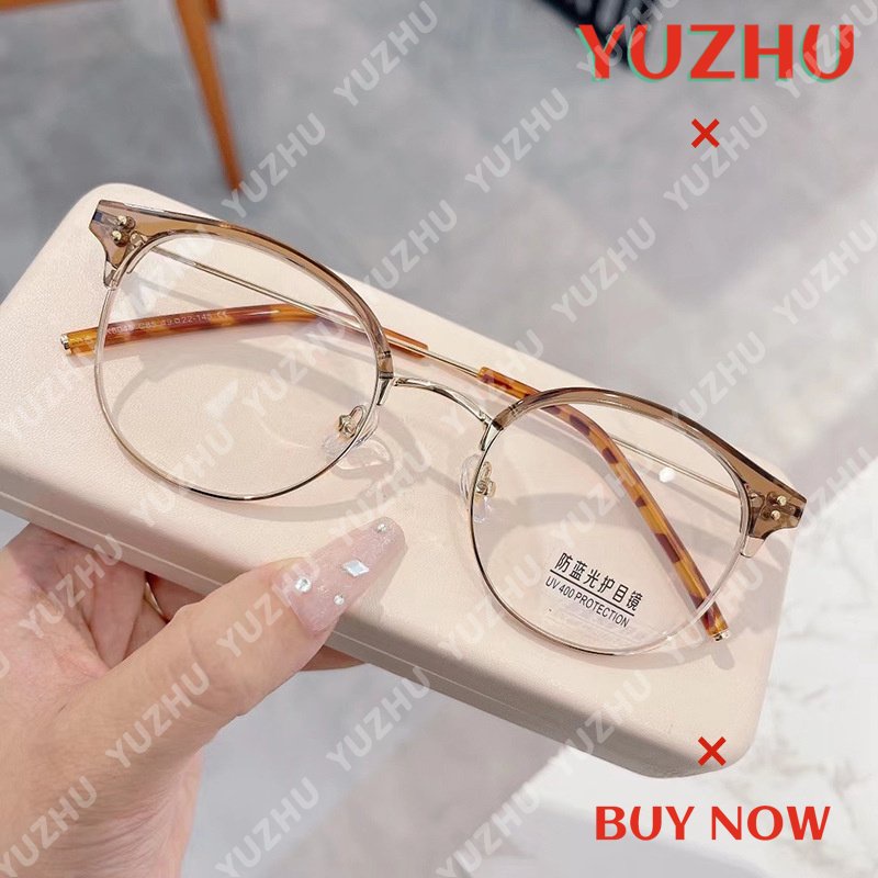 Metal Half Frame Kacamata Anti Radiasi Pria Dan Wanita Eyewear and Fashionable Anti Blue Light Eyeglasses