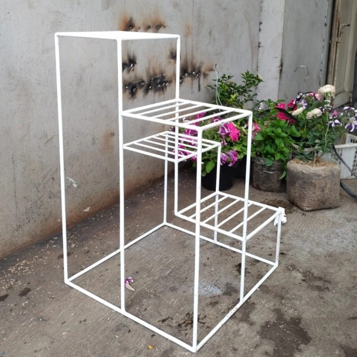 Rak pot bunga susun 4, rak pot sudut, rak bunga minimalis, standing