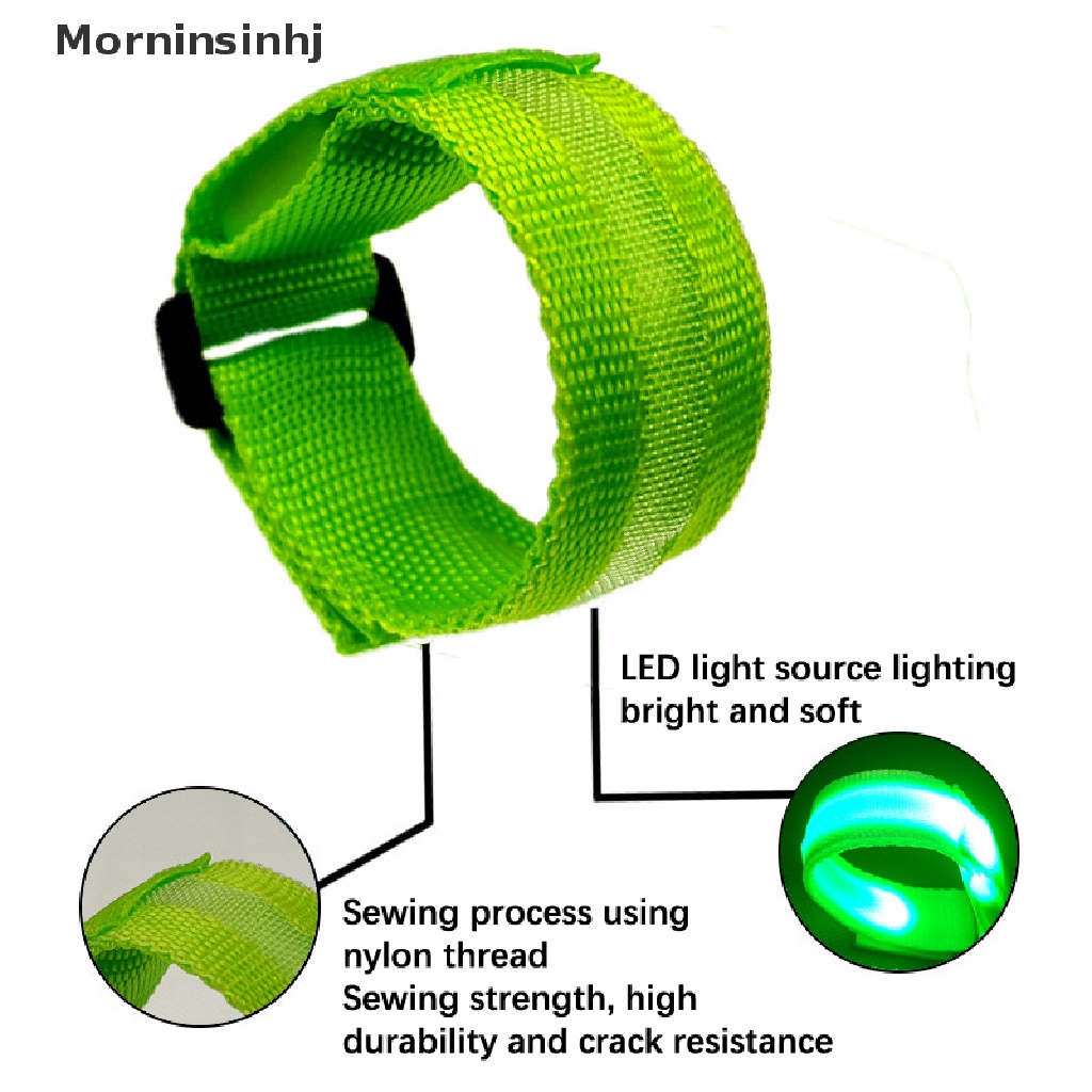 Mornin Lampu LED emitg Gelang Hiburan Ceria Alat Peraga Lari Malam Bercahaya Gelang Fluorescence Props Gelang Lari Malam Untuk Konser Festival Pesta Olahraga Nigh
