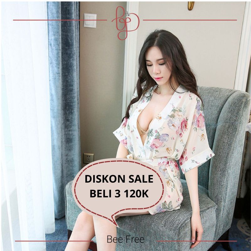 SUMMER Kimono Lingerie Outer Sleepwear Baju Tidur Wanita Dewasa Lingerie Big Size Murah Baju Haram B