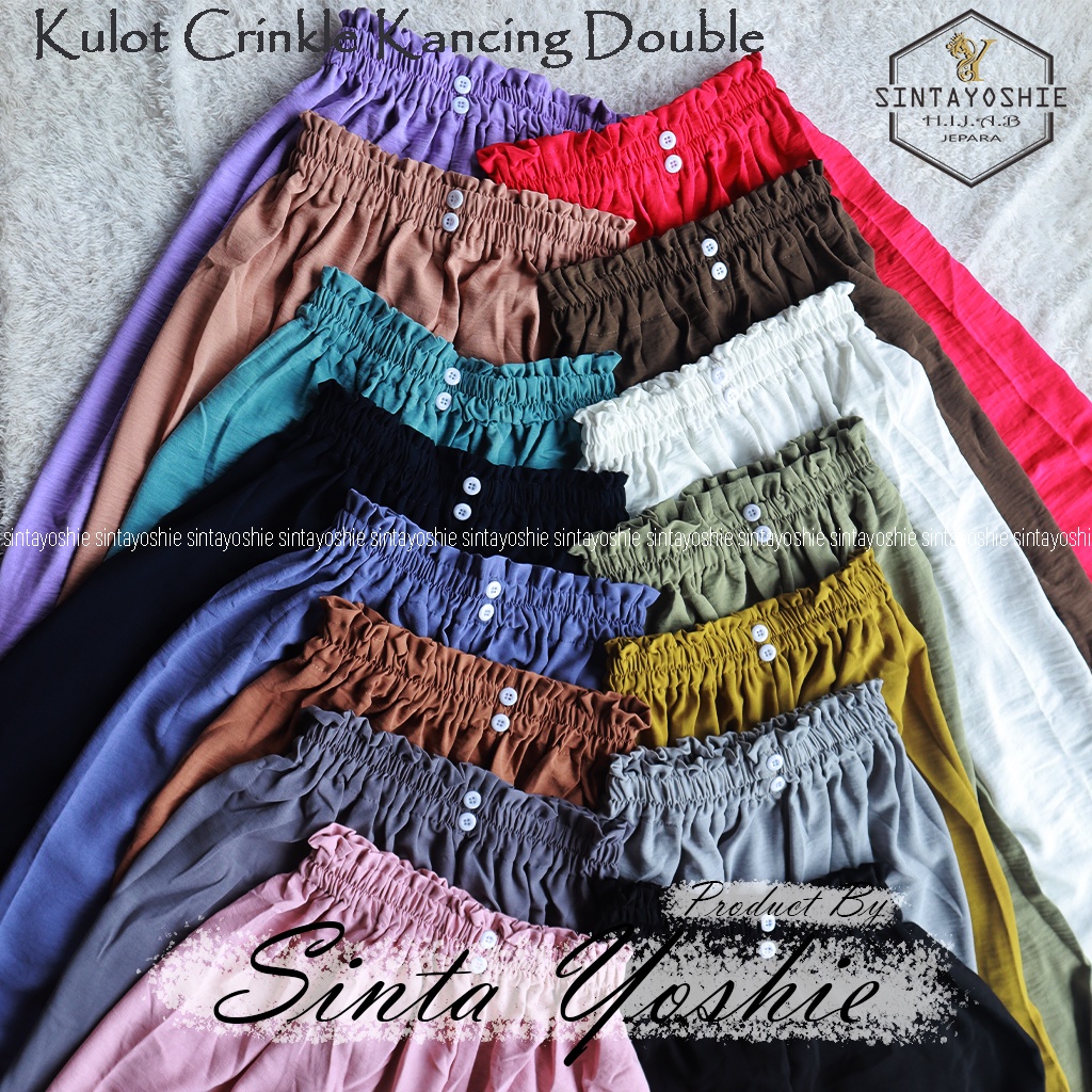 (𝐓𝐞𝐫𝐦𝐮𝐫𝐚𝐡) CELANA KULOT WANITA CRINKLE KANCING 2 PREMIUM JUMBO HIGHWAIST AIRFLOW