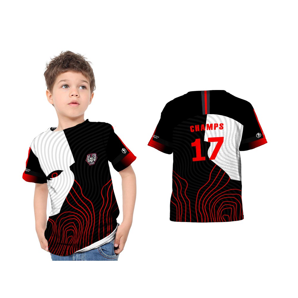 Baju Kaos Jersey  Anak ALTER EGO 2020 Esport Gaming Free Nickname 01 Fullprint Cowok Laki Laki Premp