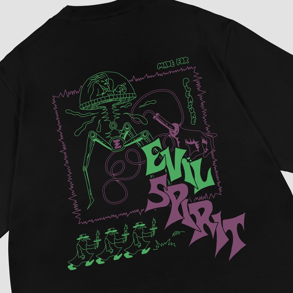 EVILSPIRIT KAOS OVERSIZE - IMPACTED BLACK UNISEX