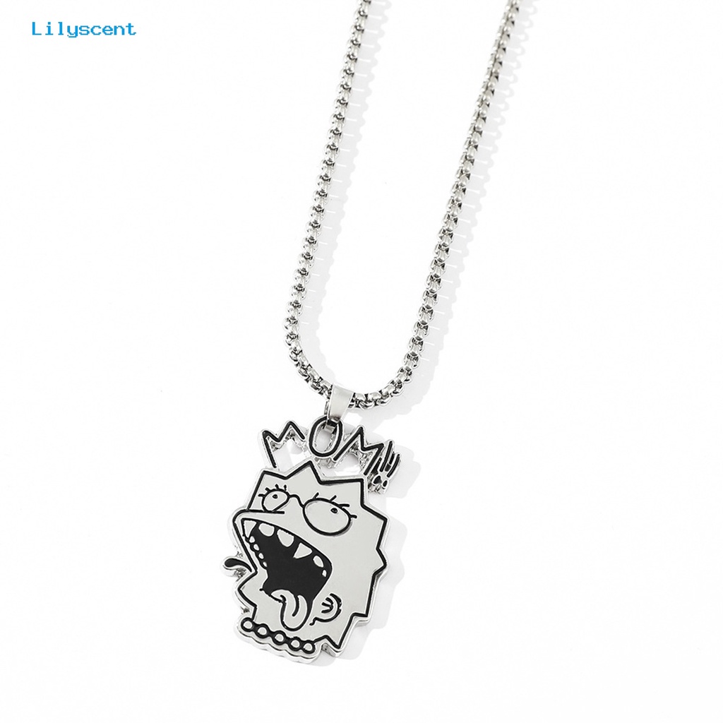 [LS] Liontin Kalung Adjustable Ringan Mudah Dipakai Alergi Gratis Lucu Hias Titanium Steel Hip Hop Kalung Dengan Liontin Kartun Hadiah Untuk Remaja