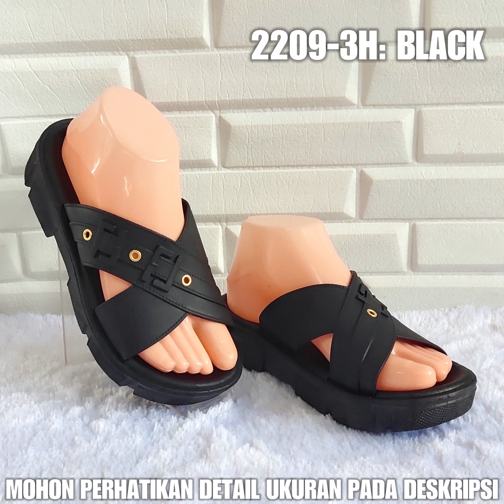 Sendal Jelly wanita 2209 3H Wedges tali LET SDLWW