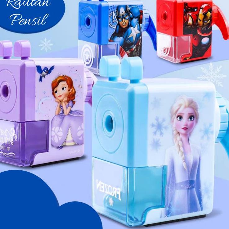 

Rautan Pensil Putar / Rautan Meja Anti Slip Anak Sekolah Karakter Frozen Marvel ✔