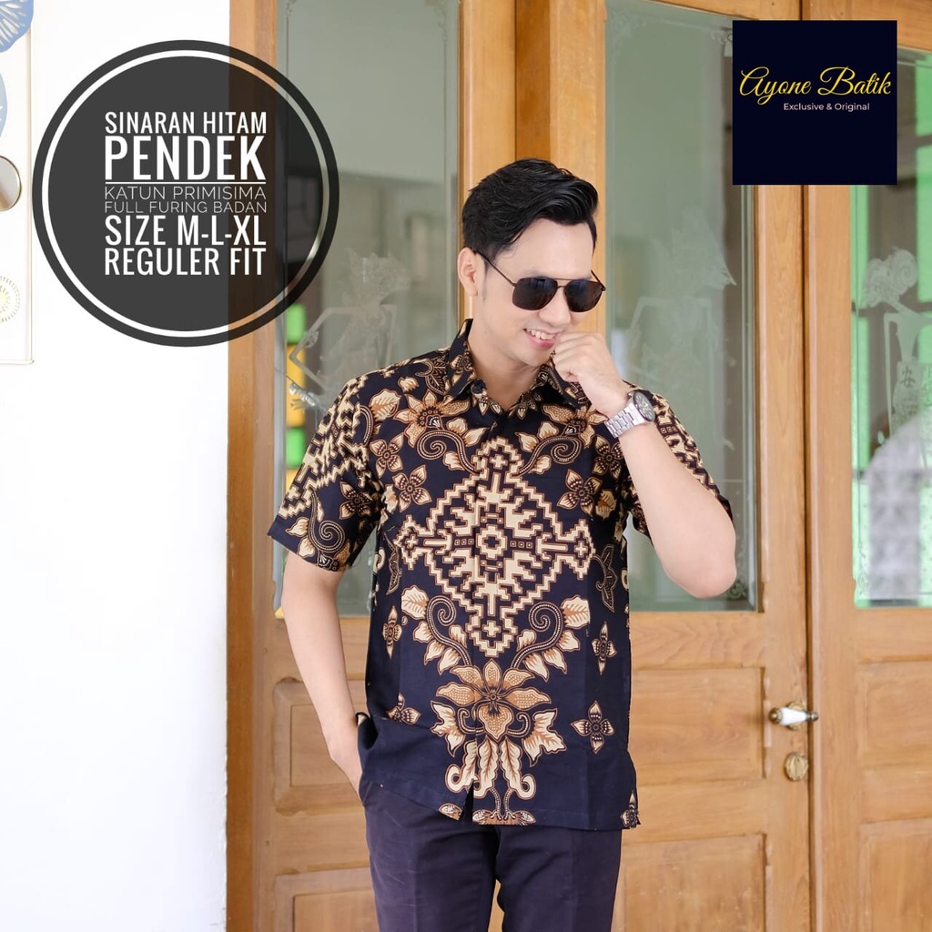 Kemeja batik terbaru 2023 SINARAN HITAM Baju batik pria lengan panjang pendek lapis furing kemeja batik pesta terbaru 2023 hem batik lengan pendek mewah warna hitam kemeja batik cowok lengan panjang mewah bahan premium