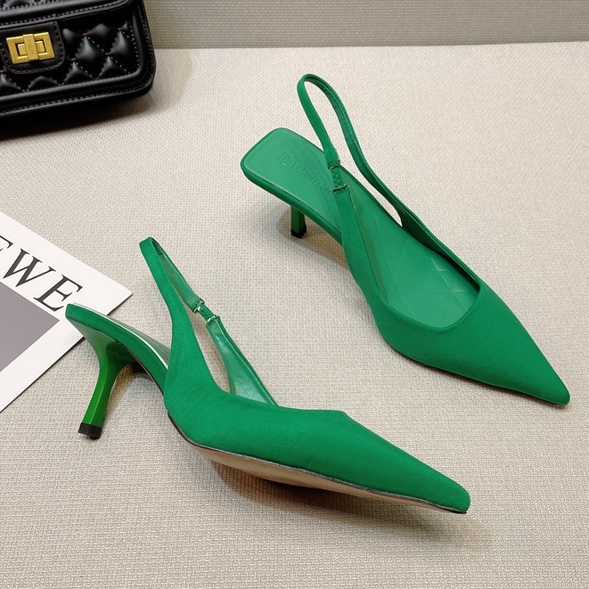 10025 High Heels Wanita Import Platinum Satin Premium  - Heels 7,5cm