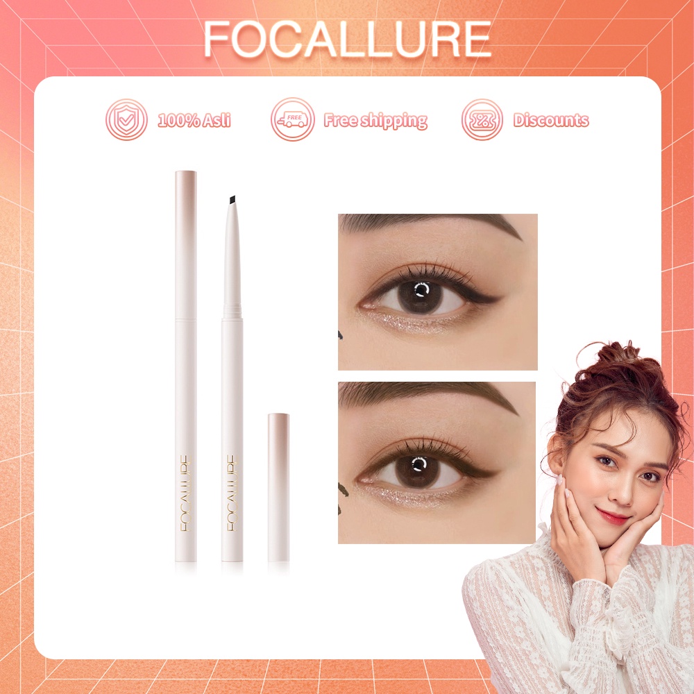 FOCALLURE Eyeliner Anti Air Eyebrow Pencil Eyeliner Anti Air Dan Tahan Lama #ConfidenceHalo Tahan Air Eyeliner Eyeliner