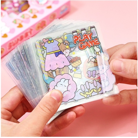 STICKER KOREA MOTIF KARTUN 1 PACK ISI 100 PCS [SWEETSPACE]