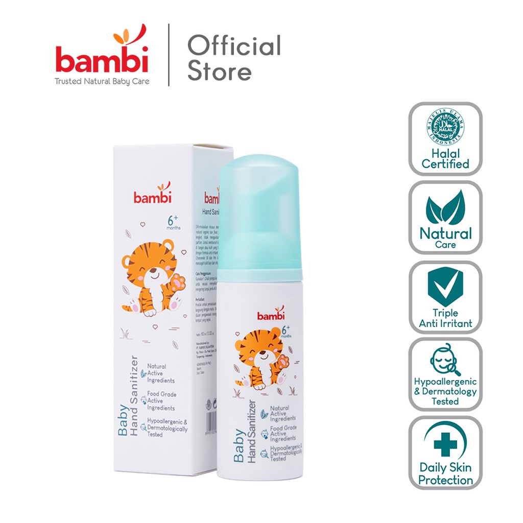 Bambi Baby Hand Sanitizer 60ml | Efektif Membunuh Kuman | Hand Sanitizer Bayi Food Grade