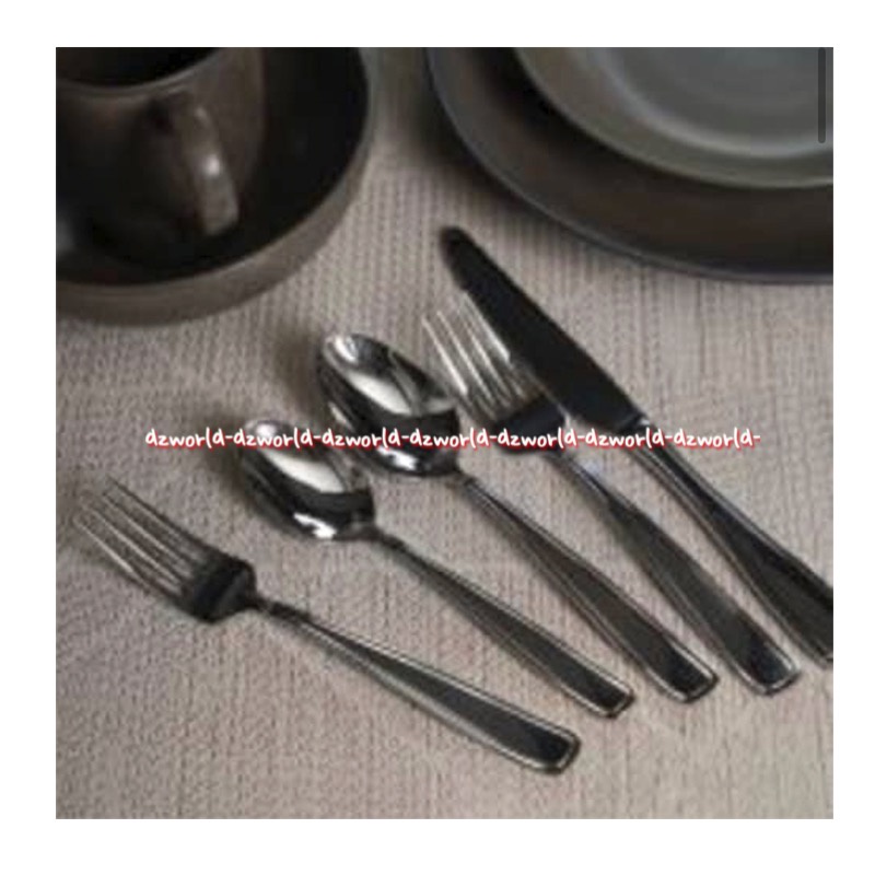 Mikasa 20pcs Alat Makan Sendok Garpu Pisau Makan Bahan Stainless Steel Kuat Tidak Bisa Bengkok Waylon Alat Peralatan Makan Silver Mikkasa Mikassa sendok 1set Rockfordt