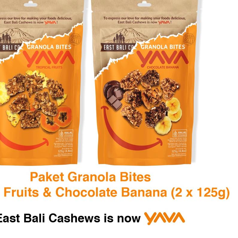 

✵ YAVA Paket Granola Bites Tropical Fruits & Chocolate Banana (2 x 125g) ☊
