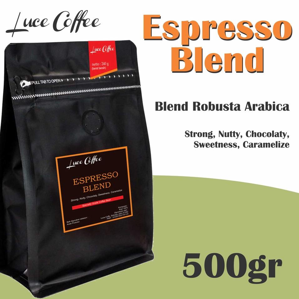 

SALE TERBAIK Luce Coffee, Kopi Espresso Blend Robusta Arabica 500gr - Biji sangrai atau bubuk