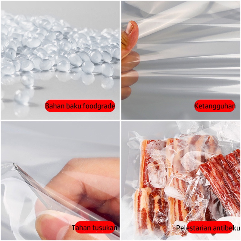 Plastik Vacum | Vacuum | Vakum Bag Sealer Makanan Tipe Polos / Embos Emboss Embossed Murah Satuan