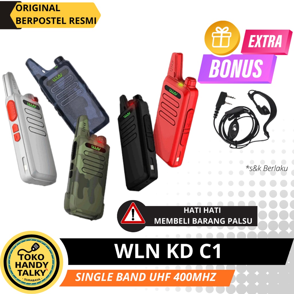 WALKIE TALKIE WLN KD-C1 C1 UHF 400-470 MHz HANDY TALKY SATUAN / SINGLE NEW ORIGINAL