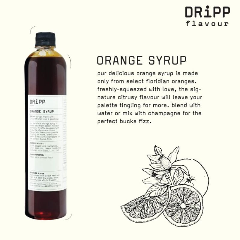 Dripp Syrup Orange Repack 100ml - Sirup Dripp Jeruk 100 ml