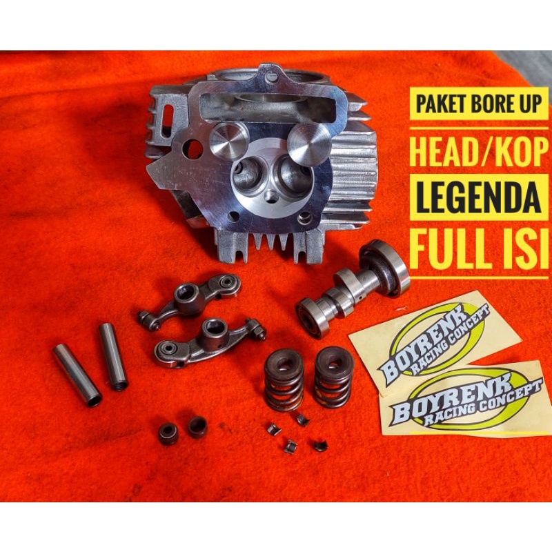 PAKET CYLINDER HEAD/KOP LEGENDA KLEP 28/24FULL ISI-BOYRENK RACING