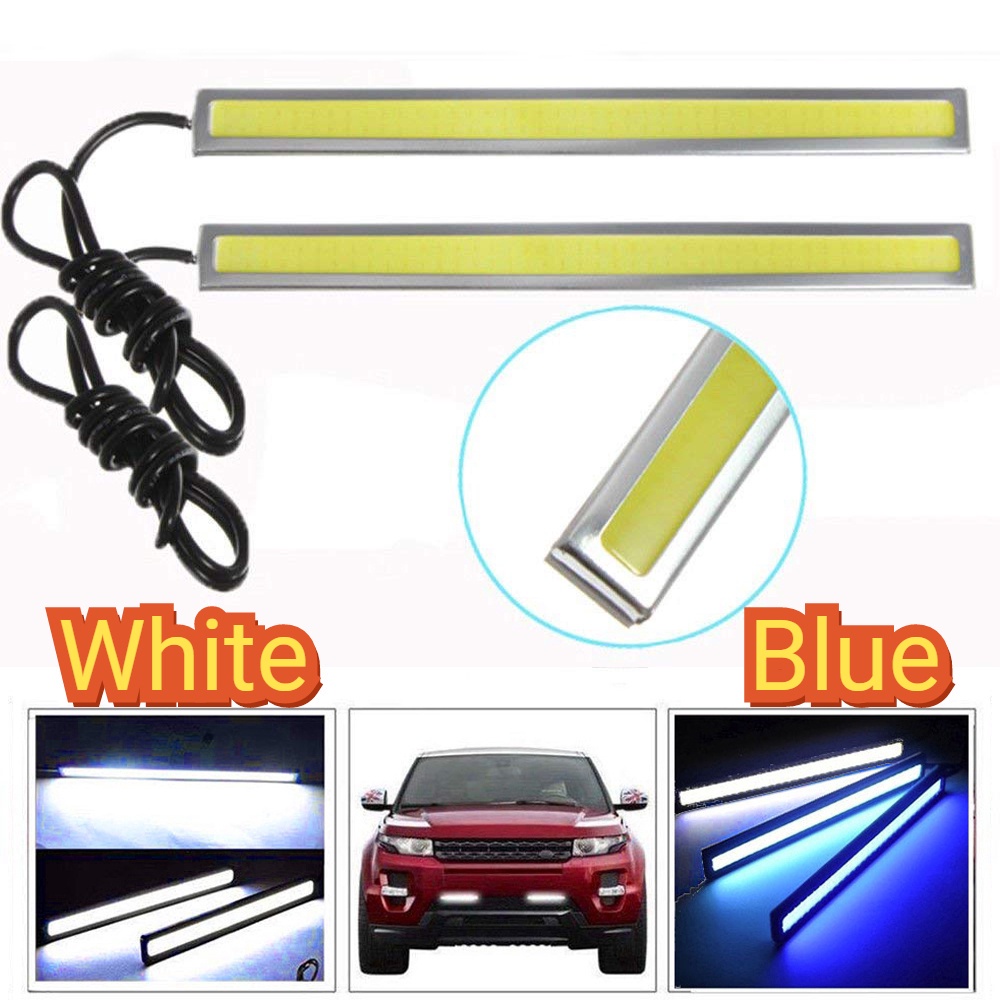 Lampu Kabut 17cm 12V Mobil Siang Lampu Mobil LED Strip Super Terang Waterproof Lamp COB Off Road Driving Cahaya Biru Atau Putih