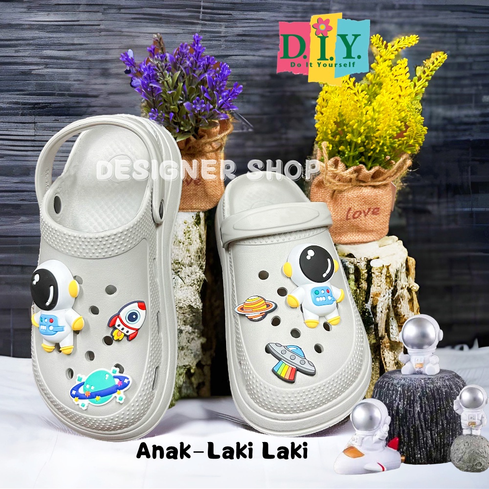 Sepatu Sandal Jelly Baim CROCS Anak Laki Laki Terbaru 2023 EVA/RINGA Jibbitz DIY