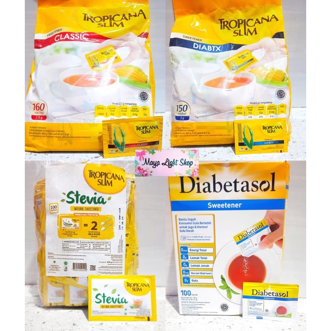 Tropicanaslim Tropicana sweetener diabetasol equal sachet saset pemanis gula tambahan gula diabetes gula diet sugar